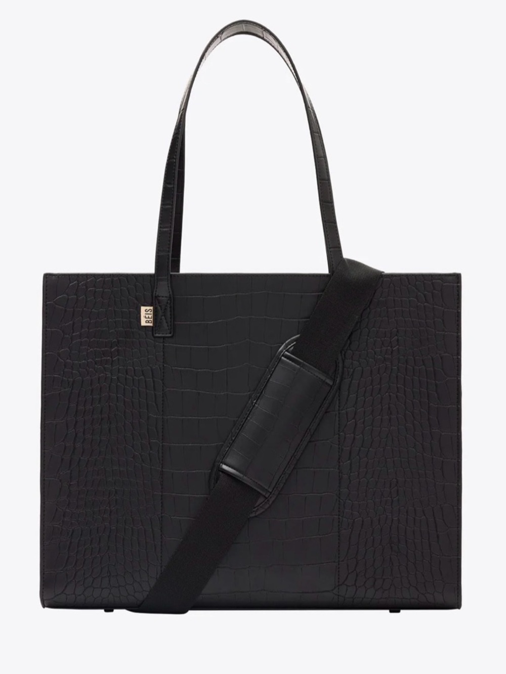 Béis Croc-Embossed Large work tote